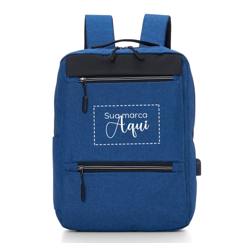 Mochila Notebook de Nylon USB 21L Personalizada