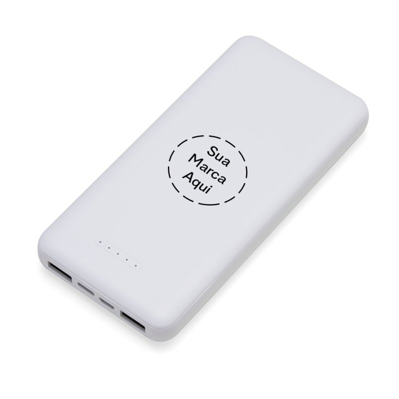 Power Bank 10.000mAh com Carregamento via Induo ou via Cabo Personalizado