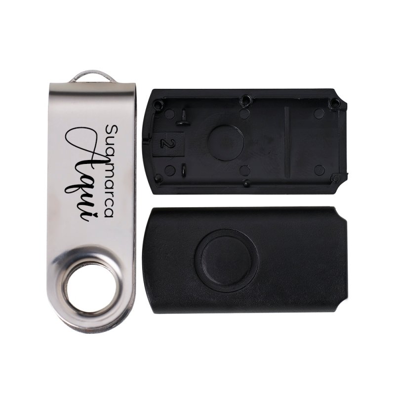 Carcaa Pen Drive Giratrio Brilhante Personalizada