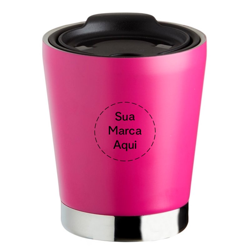 Copo Parede Dupla Inox 300ml Personalizado