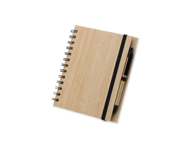 Caderneta em Bambu com Caneta Personalizado