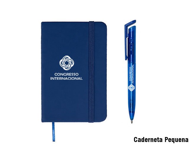 KIT CANETA E MOLESKINE PEQUENO) PERSONALIZADO