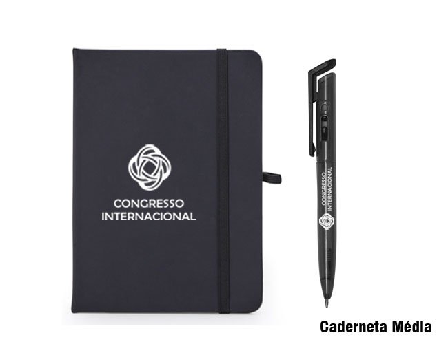 KIT CANETA E MOLESKINE PERSONALIZADO